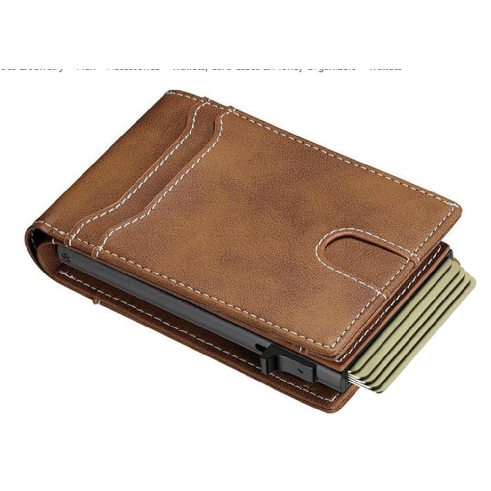 Wallet Smart Rfid Minimalist Front Pocket with ID Window, brown